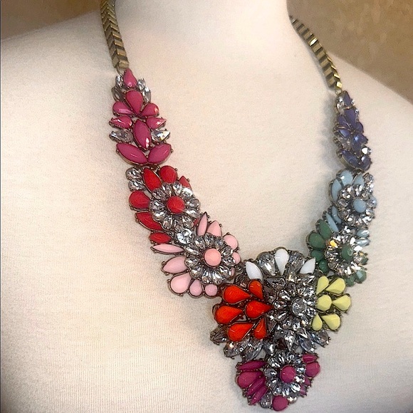 Apolonia Rainbow Floral Statement Necklace - Picture 4 of 9